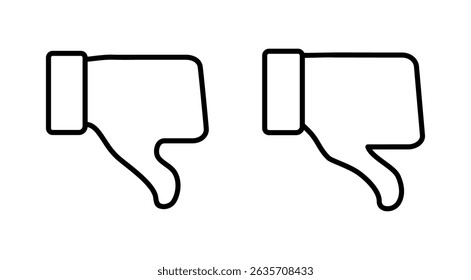 Dislike icon vector. dislike sign and symbol. Hand with thumb down