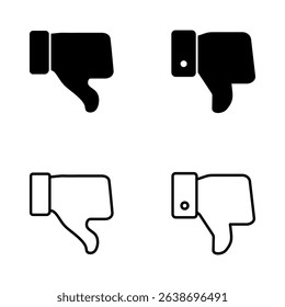 Dislike icon vector. dislike sign and symbol. Hand with thumb down