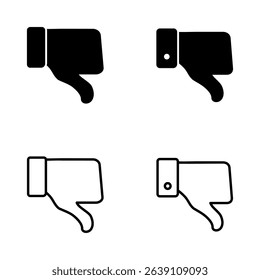 Dislike icon vector. dislike sign and symbol. Hand with thumb down