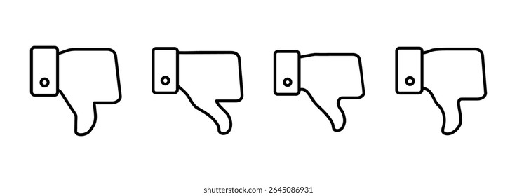 Dislike icon vector. dislike sign and symbol. Hand with thumb down
