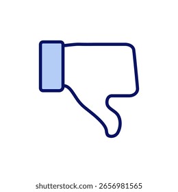 Vector de ícono de disgusto. signo y símbolo de disgusto. Mano con el pulgar hacia abajo