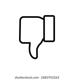Icon-Vektor nicht mögen. Abneigung gegen Zeichen und Symbole. Hand mit Daumen nach unten