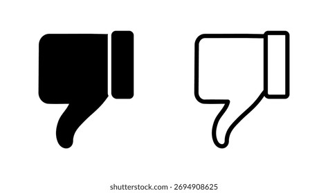 Icon-Vektor nicht mögen. Abneigung gegen Zeichen und Symbole. Hand mit Daumen nach unten