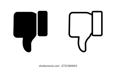 No me gusta el Vector de íconos. No me gusta el signo y el símbolo. Mano con el pulgar hacia abajo