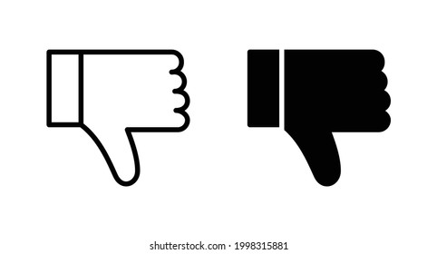 Dislike icon vector, thumbs down icon 