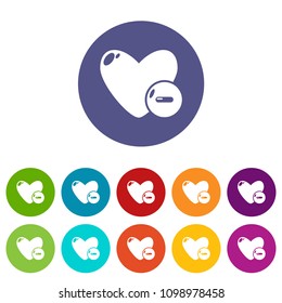 Dislike icons color set vector for any web design on white background