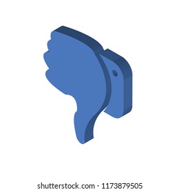 Dislike isometric left top view 3D icon