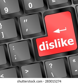 dislike key on keyboard for anti social media concepts, vector