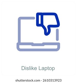 Dislike Laptop and device icon concept