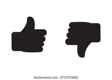 No me gusta y me gusta el Botón de iconos. Iconos de pulgar hacia arriba y pulgar hacia abajo en las Formas de Botones circulares, íconos de notificaciones de redes sociales. Ilustración vectorial 