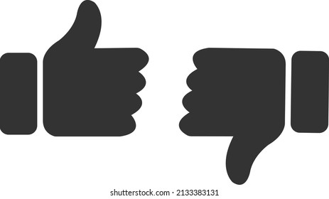 Dislike like icon flat. Simple black pictogram on white background. Illustration symbol