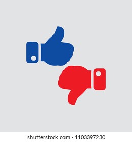 Dislike like icon isolated of flat style. Vector illustration.
