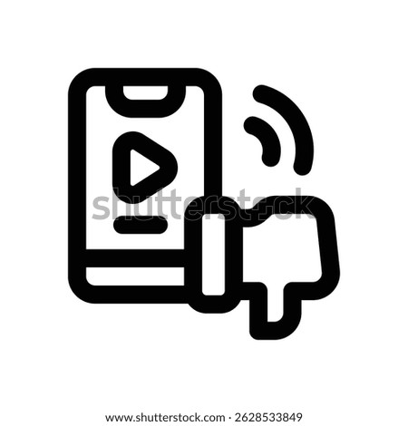 dislike line icon. Clean and minimalist vector icon for websites, mobile apps, presentations, and logos. Fully scalable and customizable for any project.