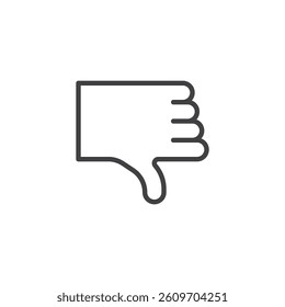 Dislike line icon. linear style sign for mobile concept and web design. A thumbs down gesture outline vector icon. Negative feedback
symbol, logo illustration. Vector graphics