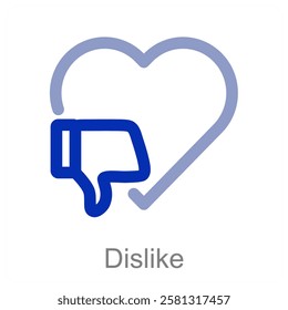 Dislike and love icon concept