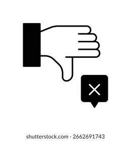 Negatives Feedback-Füllsymbol ablehnen	