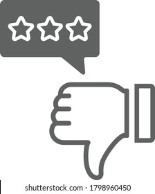 Dislike, negative review gray icon