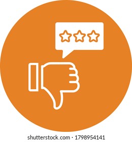 Dislike, negative review icon logo