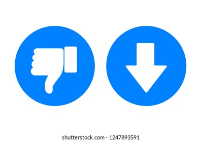Dislike and new Downvote icons , vector illustration.