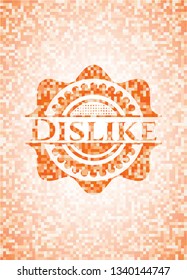Dislike orange mosaic emblem with background