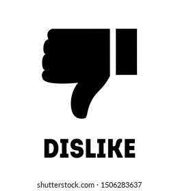 Dislike outline icon. Thumbs down sign. Vector illustration of unlike symbol
