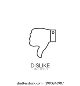 Dislike outline vector icon. Editable stroke Line art style graphic design element