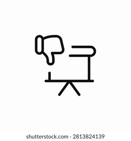 dislike presentation with thumbs down icon sign vector