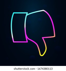 dislike sign hand in nolan style icon. Simple thin line, outline vector of finance and chart icons for ui and ux, website or mobile application