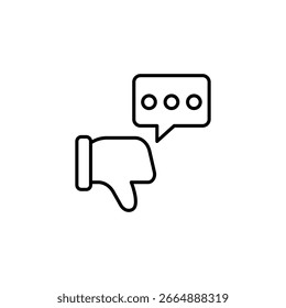Dislike Symbol With Speech Bubble Presenting Negative Feedback Or Disapproval Idea