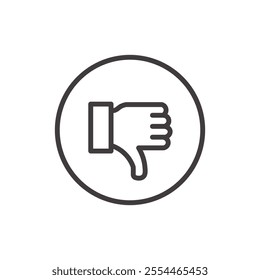 Dislike thin liner icon vector.