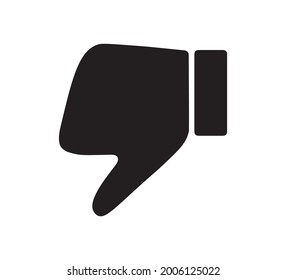 Dislike (Thumbs Down) Icon, Black and White Flat Vector Design