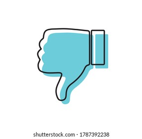 Unähnliches (nach unten) Symbol, flaches Vektordesign