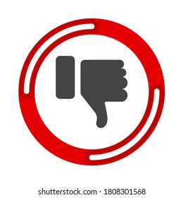 DisLike Thumbs Down symbol icon. Vector illustration flat design UI and UX