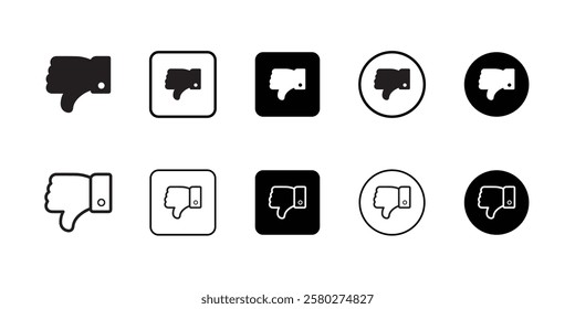 dislike, thumbs down, thumb down, unlike, dislikes, social media, social, finger, Essential Icons and Trending Styles for Mobile Apps, Websites, and Software. Minimalistic, Flat Design, Line Icons.
