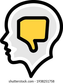 dislike vector colour line icon