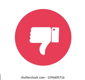  Dislike vector flat Icons. Thumbs up and thumbs down circle emblems.