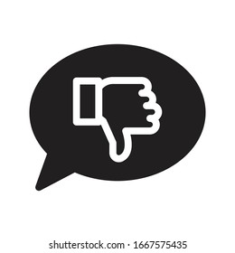 no le gusta el icono plano de glifo vectorial 