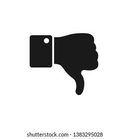Dislike vector icon illustration. Thumbs down symbol. Hate or thumbs down dislike for social networks, art icon for apps and websites. Bad choice sign. Voting. Disapproval isolated vector icon
