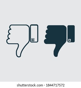 No le gusta el icono vector sobre fondo blanco, los elementos de diseño para el negocio.