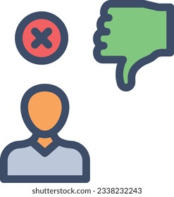 dislike Vector illustration on a transparent background.Premium quality symmbols.Stroke vector icon for concept and graphic design. 
