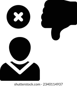 dislike Vector illustration on a transparent background.Premium quality symmbols.Glyphs vector icon for concept and graphic design. 
