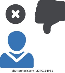 no me gusta la ilustración vectorial en un fondo transparente.Símbolos de calidad premium.Icono vector glifos para el diseño de conceptos y gráficos. 
