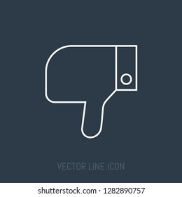 Dislike Vector Line Icon.