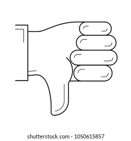 Dislike vector line icon isolated on white background. Dislike line icon for infographic, website or app. Scalable icon designed on a grid system.