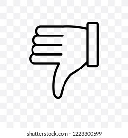 Dislike vector linear icon isolated on transparent background, Dislike transparency concept can be used for web and mobile