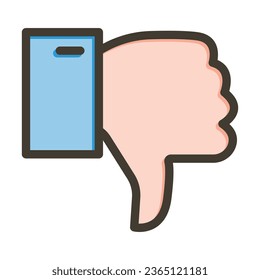 Dislike Vector Thick Line Filled Colors Icon For Personal And Commercial Use.
