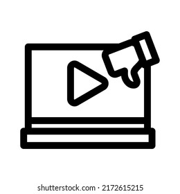 dislike video icon or logo isolated sign symbol vector illustration - high quality black style vector icons
