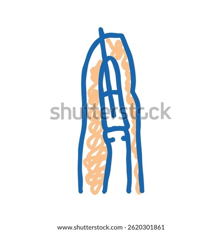 dislocated joint fracture doodle icon sketch vector. dislocated joint fracture sign. isolated symbol illustration