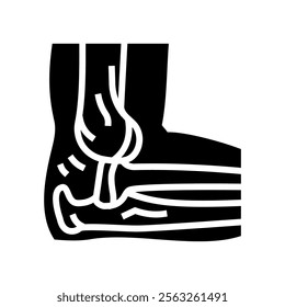 dislocated joint fracture glyph icon vector. dislocated joint fracture sign. isolated symbol illustration