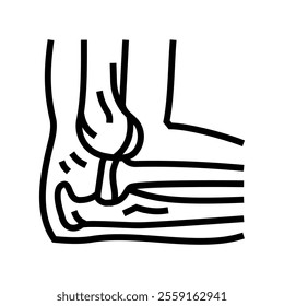 dislocated joint fracture line icon vector. dislocated joint fracture sign. isolated contour symbol black illustration